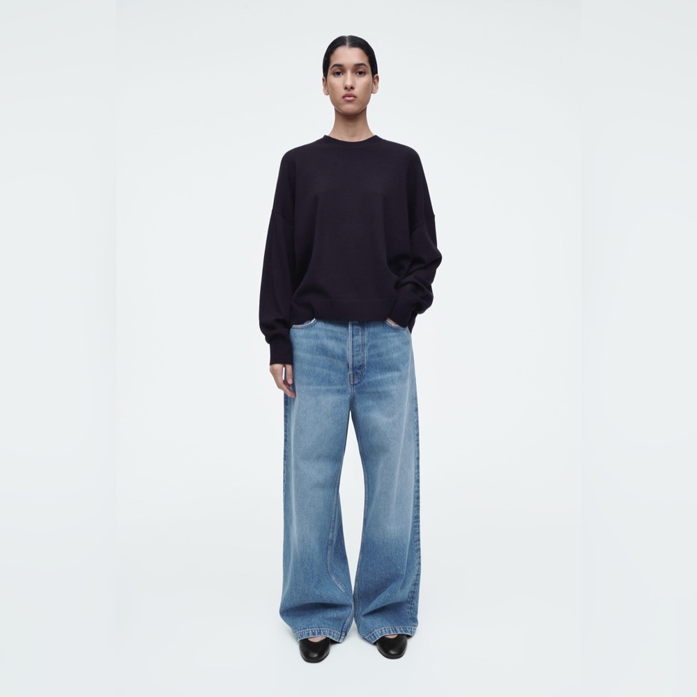 COS Dark Navy Crew Neck Sweater